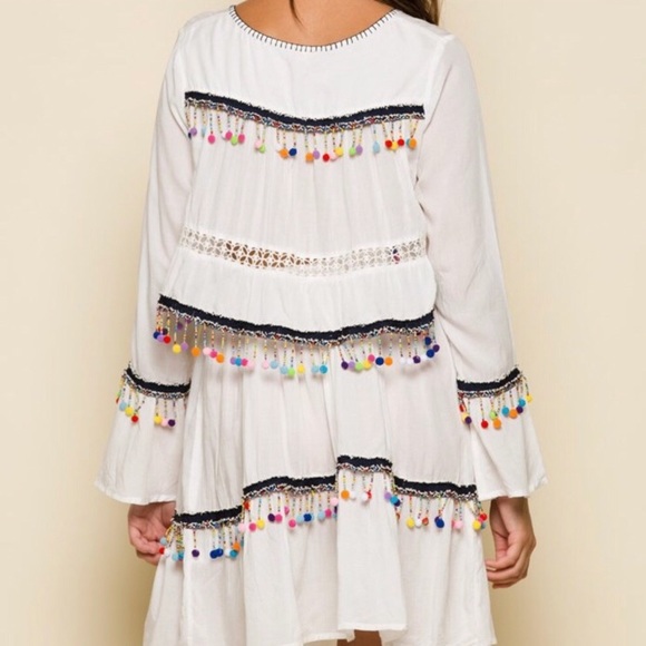 RAGA Coconut Cover Pom Pom Tassel Short Dress - Picture 3 of 8